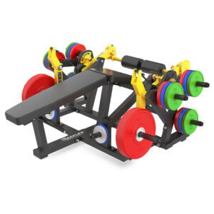 Image of Reeplex Commercial iso lateral prone leg curl plate loaded machine.